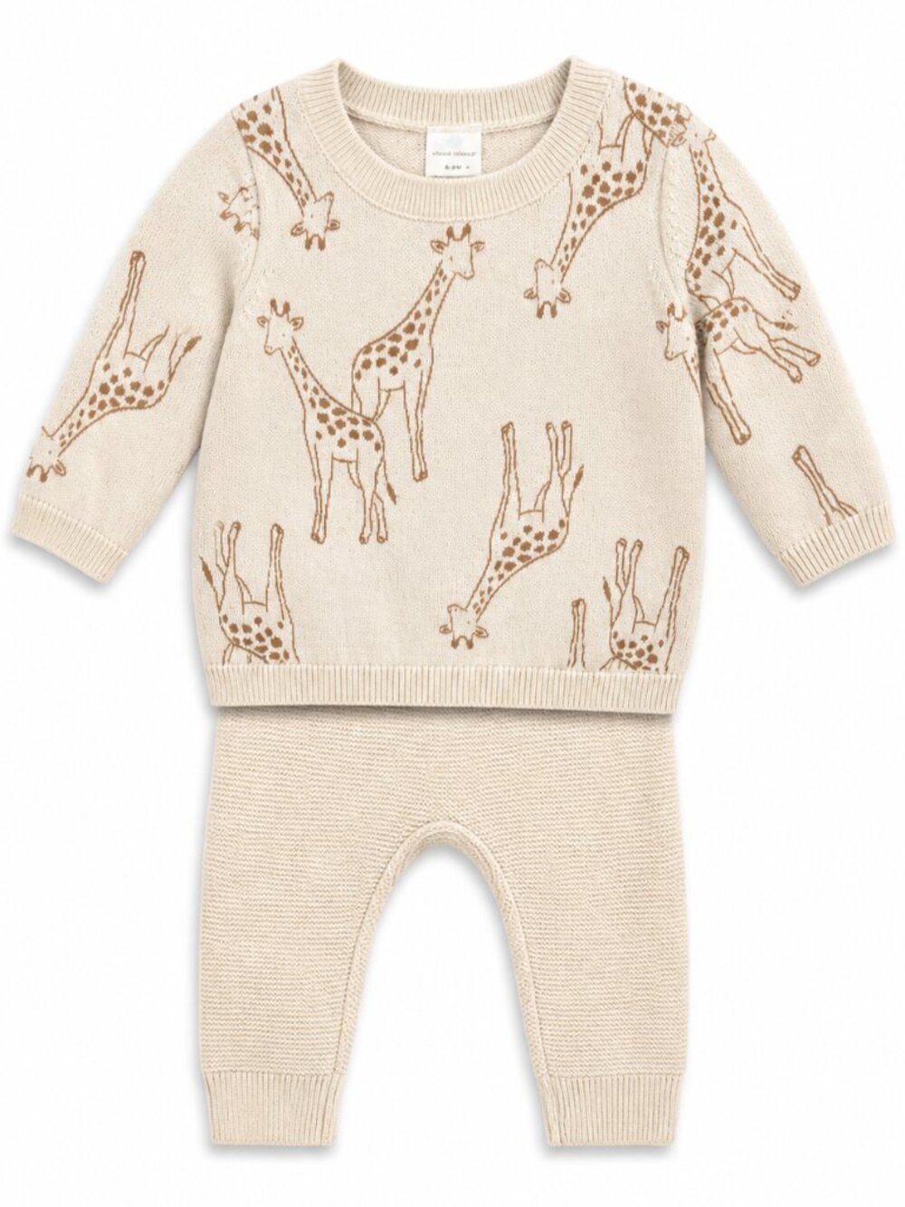 NWT Carter’s Baby Boy 2 Piece Sweater Outfit Set Newborn Super Soft Giraffe Knit